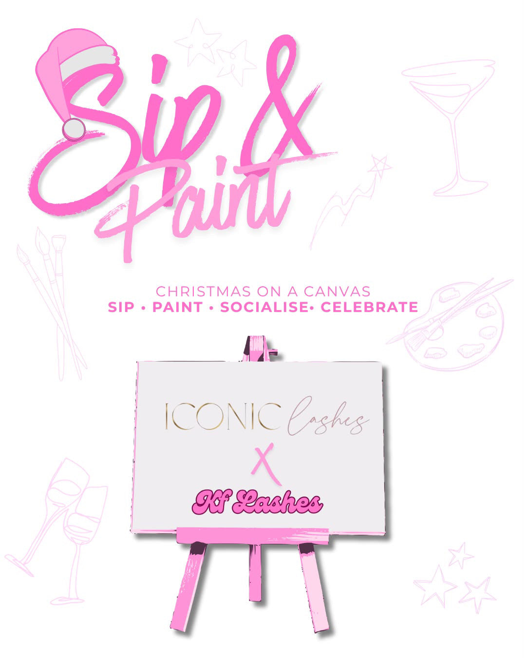 Sip & Paint Pink Christmas✨🎀🎄